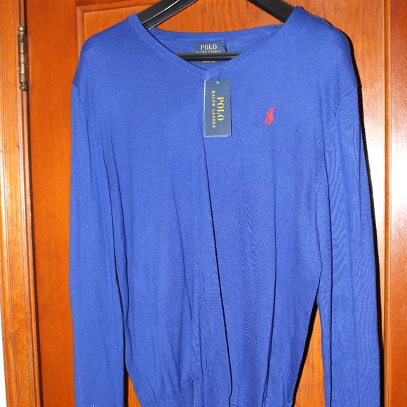 Ralph Lauren Polo Mens Medium Blue Sweater - Picture 1 of 2